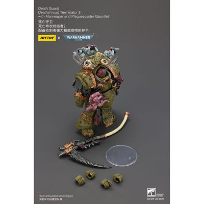 Warhammer 40k Action Figure 1/18 Death Guard Deathshroud Terminator Championwith Manreaper and Plaguespurter Gauntlets 14cm - Action Figures - Joy Toy (CN) - Hobby Figures UK
