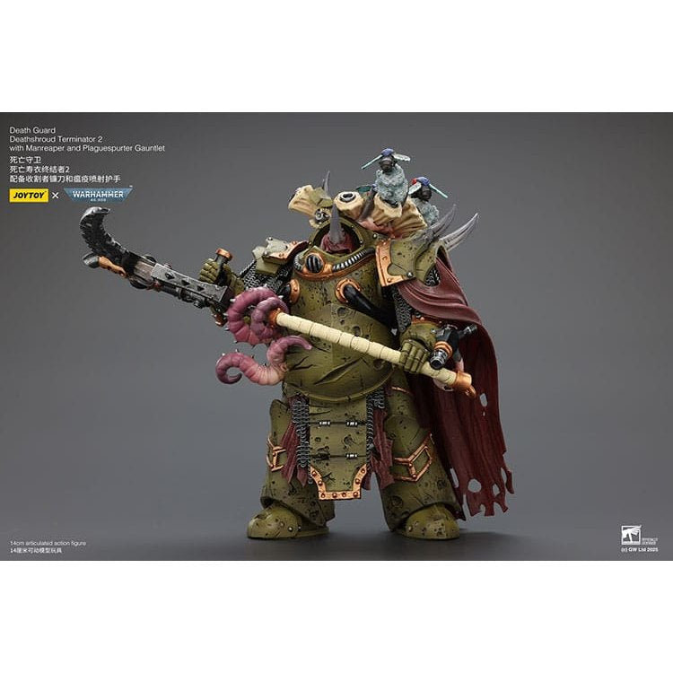 Warhammer 40k Action Figure 1/18 Death Guard Deathshroud Terminator 2 with Manreaper and Plaguespurter Gauntlet 14cm - Action Figures - Joy Toy (CN) - Hobby Figures UK