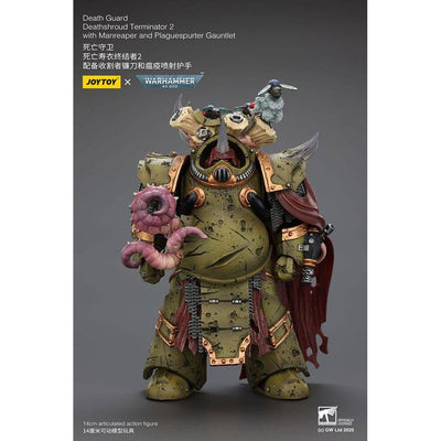 Warhammer 40k Action Figure 1/18 Death Guard Deathshroud Terminator 2 with Manreaper and Plaguespurter Gauntlet 14cm - Action Figures - Joy Toy (CN) - Hobby Figures UK
