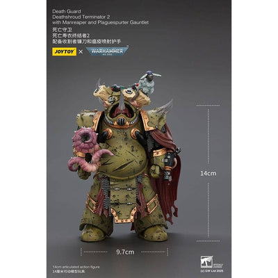 Warhammer 40k Action Figure 1/18 Death Guard Deathshroud Terminator 2 with Manreaper and Plaguespurter Gauntlet 14cm - Action Figures - Joy Toy (CN) - Hobby Figures UK