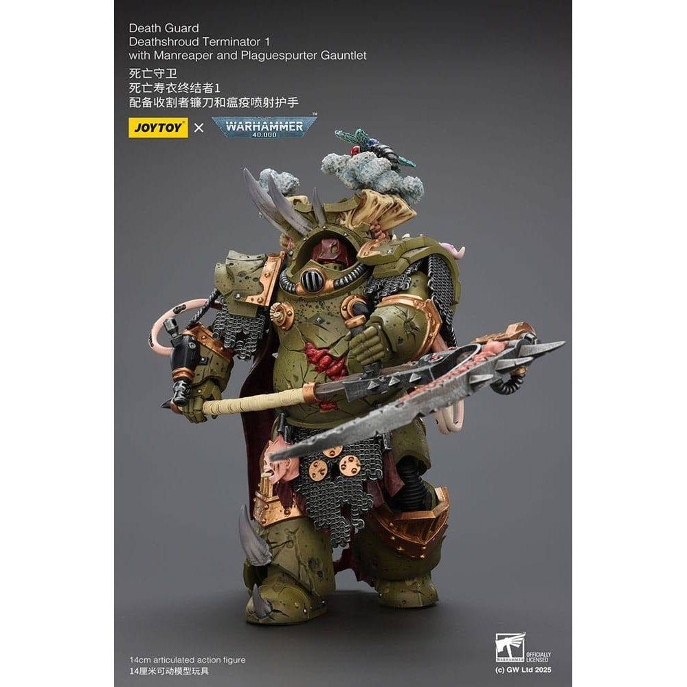 Warhammer 40k Action Figure 1/18 Death Guard Deathshroud Terminator 1 with Manreaper and Plaguespurter Gauntlet 14cm - Action Figures - Joy Toy (CN) - Hobby Figures UK