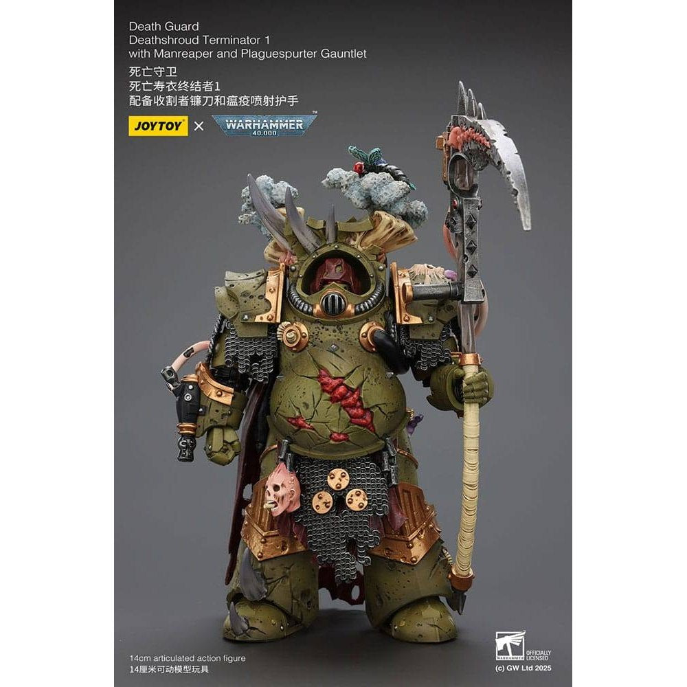 Warhammer 40k Action Figure 1/18 Death Guard Deathshroud Terminator 1 with Manreaper and Plaguespurter Gauntlet 14cm - Action Figures - Joy Toy (CN) - Hobby Figures UK