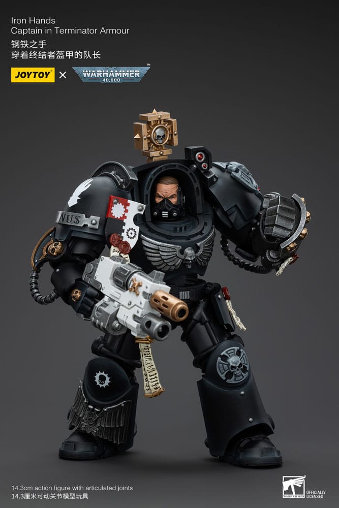 Warhammer 40k Action Figure 1/18 Iron Hands Captain in Terminator Armour 14cm - Action Figures - Joy Toy (CN) - Hobby Figures UK