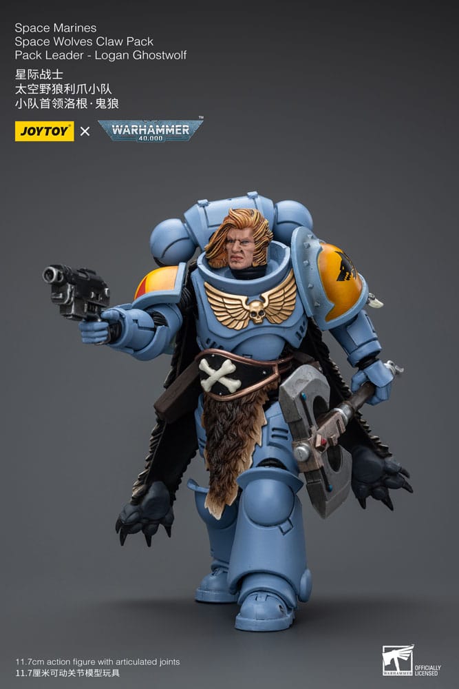 Warhammer 40k Action Figure 1/18 Space Marines Space Wolves Claw Pack Pack Leader -Logan Ghostwolf 12cm - Action Figures - Joy Toy (CN) - Hobby Figures UK