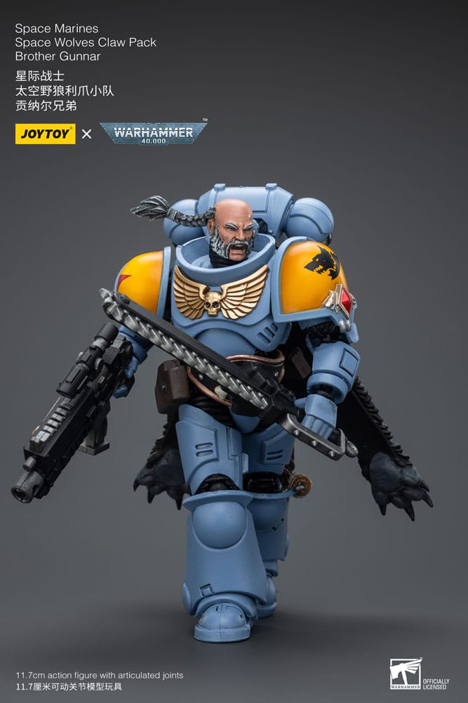 Warhammer 40k Action Figure 1/18 Space Marines Space Wolves Claw Pack Brother Gunnar 12cm - Action Figures - Joy Toy (CN) - Hobby Figures UK