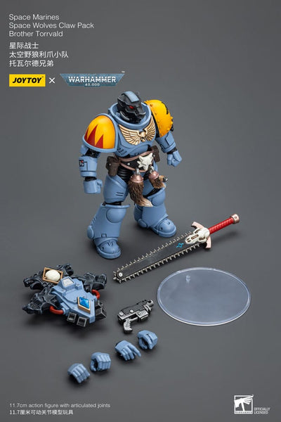 Warhammer 40k Action Figure 1/18 Space Marines Space Wolves Claw Pack Brother Torrvald 12cm - Action Figures - Joy Toy (CN) - Hobby Figures UK