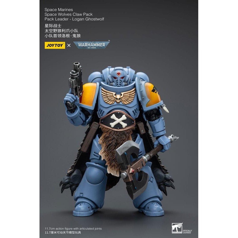 Warhammer 40k Action Figure 1/18 Space Marines Space Wolves Claw Pack Pack Leader -Logan Ghostwolf 12cm - Action Figures - Joy Toy (CN) - Hobby Figures UK