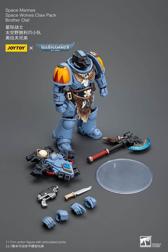 Warhammer 40k Action Figure 1/18 Space Marines Space Wolves Claw Pack Brother Olaf 12cm - Action Figures - Joy Toy (CN) - Hobby Figures UK