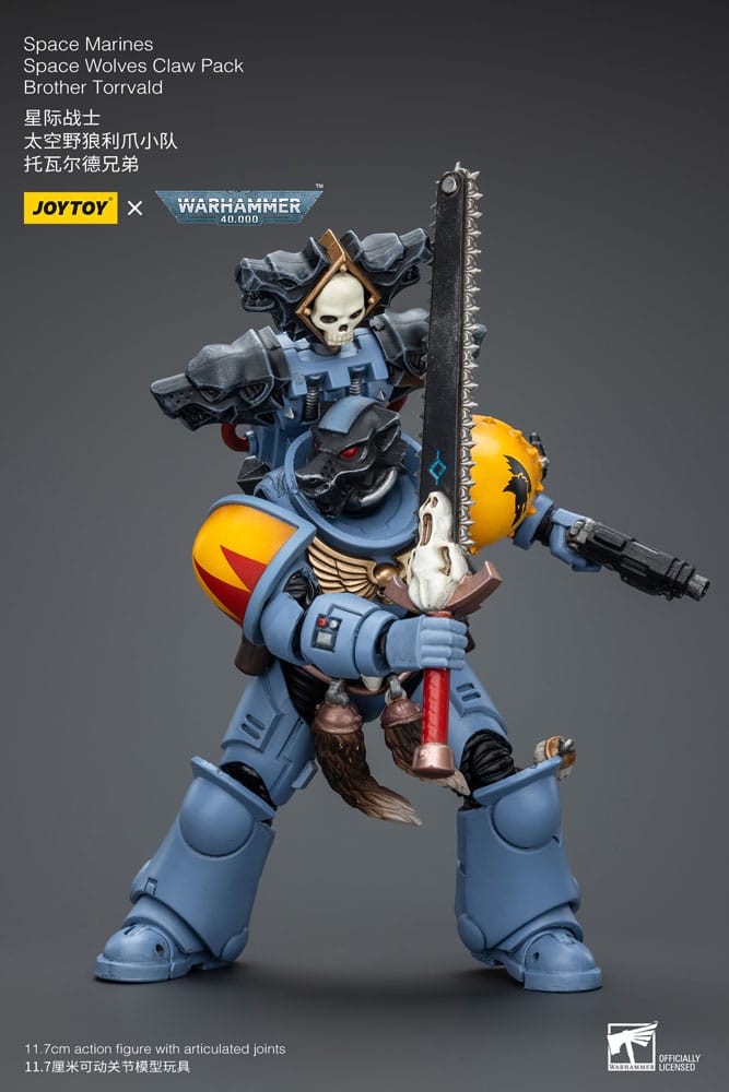 Warhammer 40k Action Figure 1/18 Space Marines Space Wolves Claw Pack Brother Torrvald 12cm - Action Figures - Joy Toy (CN) - Hobby Figures UK