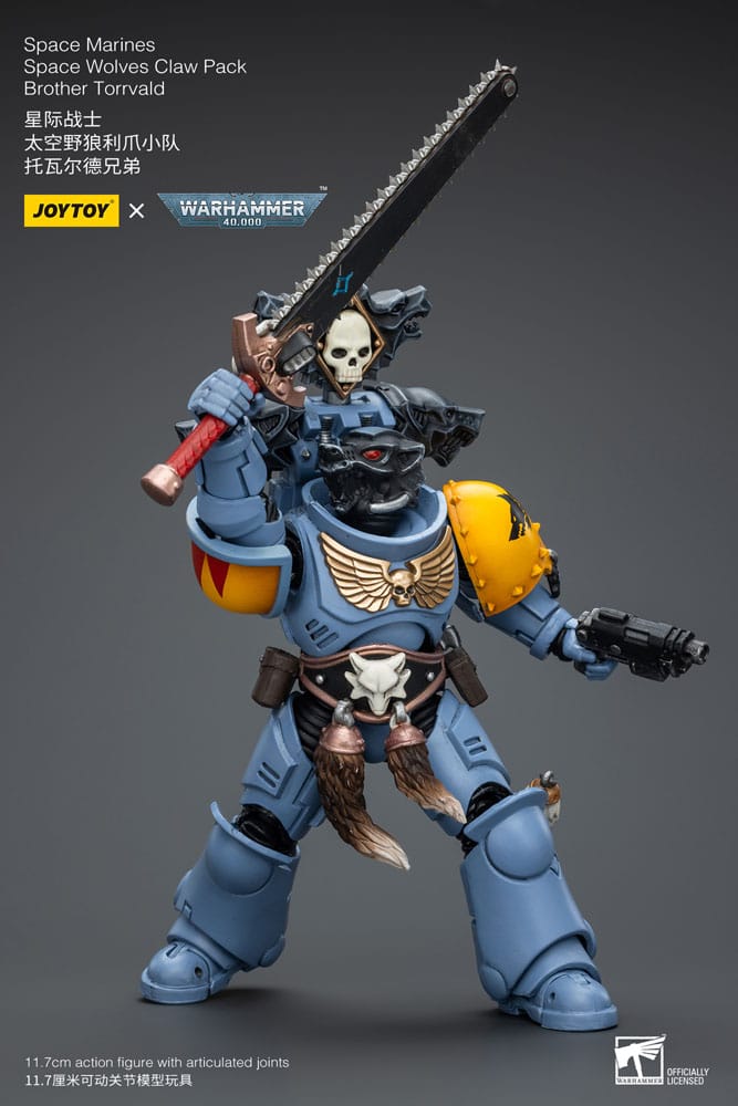 Warhammer 40k Action Figure 1/18 Space Marines Space Wolves Claw Pack Brother Torrvald 12cm - Action Figures - Joy Toy (CN) - Hobby Figures UK
