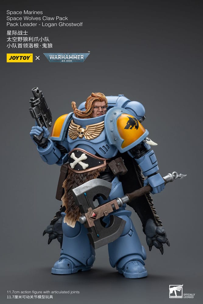 Warhammer 40k Action Figure 1/18 Space Marines Space Wolves Claw Pack Pack Leader -Logan Ghostwolf 12cm - Action Figures - Joy Toy (CN) - Hobby Figures UK