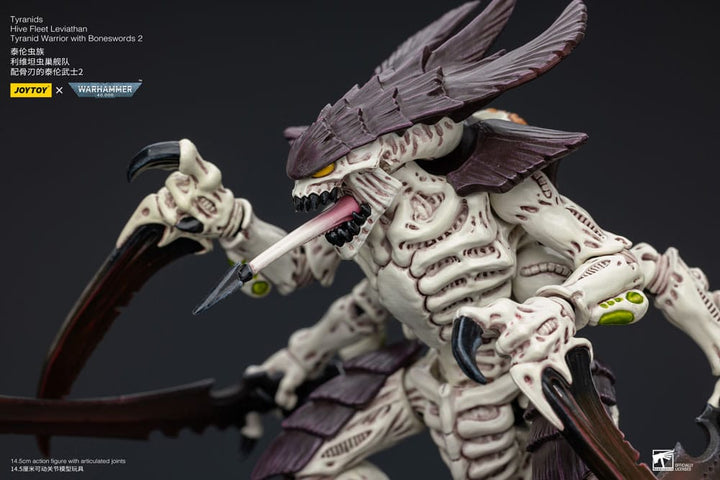 JOYTOY Warhammer 40k – Action Figure Tyranid Warrior Con Boneswords (Scala 1/18, Hive Fleet Leviathan) Modello Da Collezione