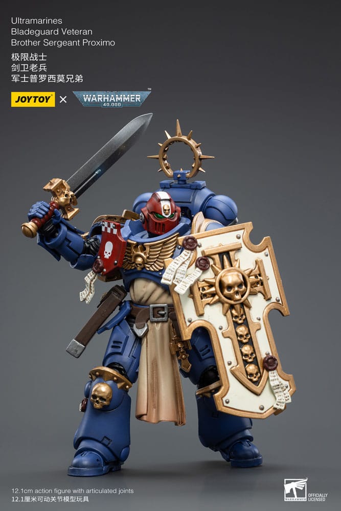 Warhammer 40k Action Figure 1/18 Ultramarines Bladeguard Veteran Brother Sergeant Proximo 12cm - Action Figures - Joy Toy (CN) - Hobby Figures UK