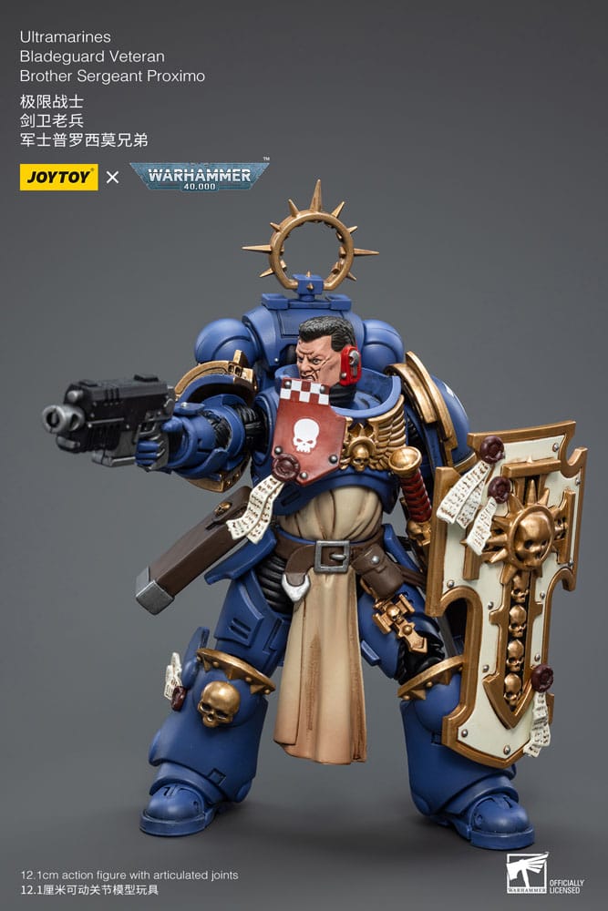 Warhammer 40k Action Figure 1/18 Ultramarines Bladeguard Veteran Brother Sergeant Proximo 12cm - Action Figures - Joy Toy (CN) - Hobby Figures UK