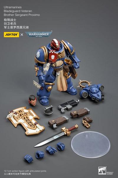 Warhammer 40k Action Figure 1/18 Ultramarines Bladeguard Veteran Brother Sergeant Proximo 12cm - Action Figures - Joy Toy (CN) - Hobby Figures UK