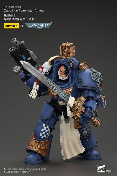 Warhammer 40k Action Figure 1/18 Ultramarines Captain In Terminator Armour 14cm - Action Figures - Joy Toy (CN) - Hobby Figures UK