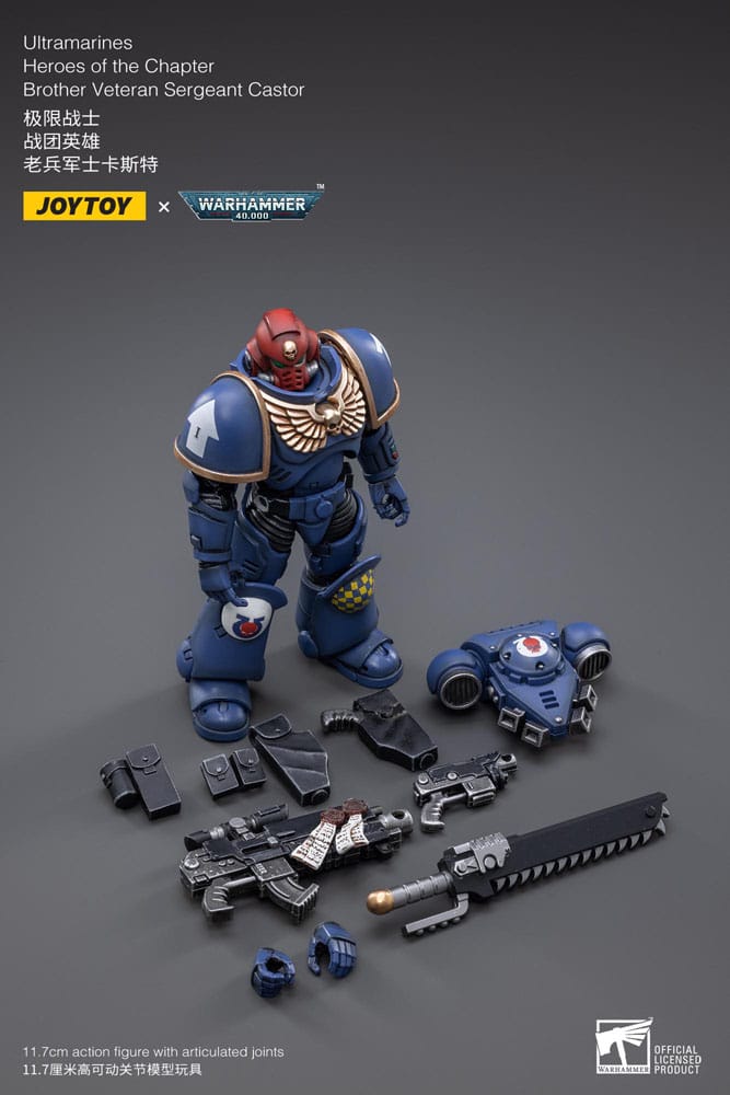 Warhammer 40k Action Figure 1/18 Ultramarines Heroes of the Chapter Brother Veteran Sergeant Castor 12cm - Action Figures - Joy Toy (CN) - Hobby Figures UK