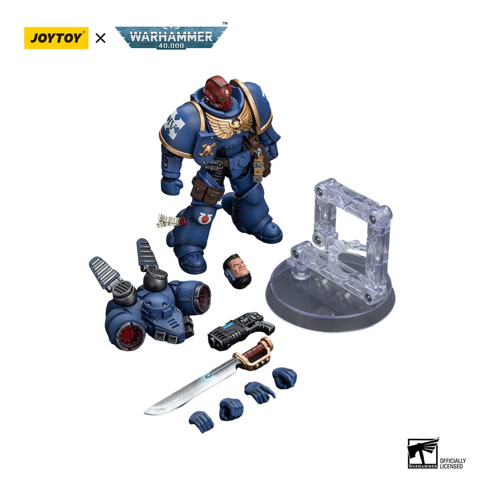 Warhammer 40k Action Figure 1/18 Ultramarines Jump Pack Intercessors Sergeant With Plasma Pistol And Power Sword 12cm - Action Figures - Joy Toy (CN) - Hobby Figures UK