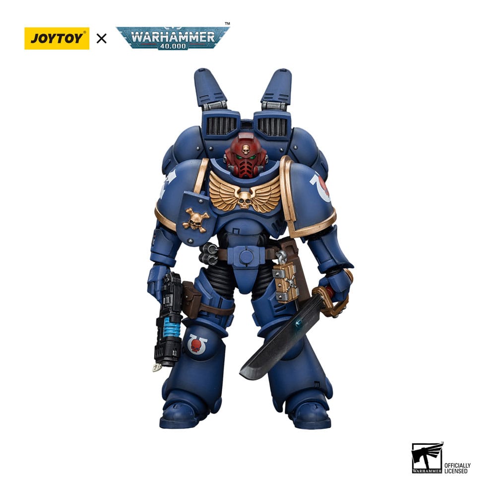 Warhammer 40k Action Figure 1/18 Ultramarines Jump Pack Intercessors Sergeant With Plasma Pistol And Power Sword 12cm - Action Figures - Joy Toy (CN) - Hobby Figures UK