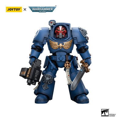 Warhammer 40k Action Figure 1/18 Ultramarines Terminator Squad Sergeant with Power Sword and Teleport Homer 12cm - Action Figures - Joy Toy (CN) - Hobby Figures UK