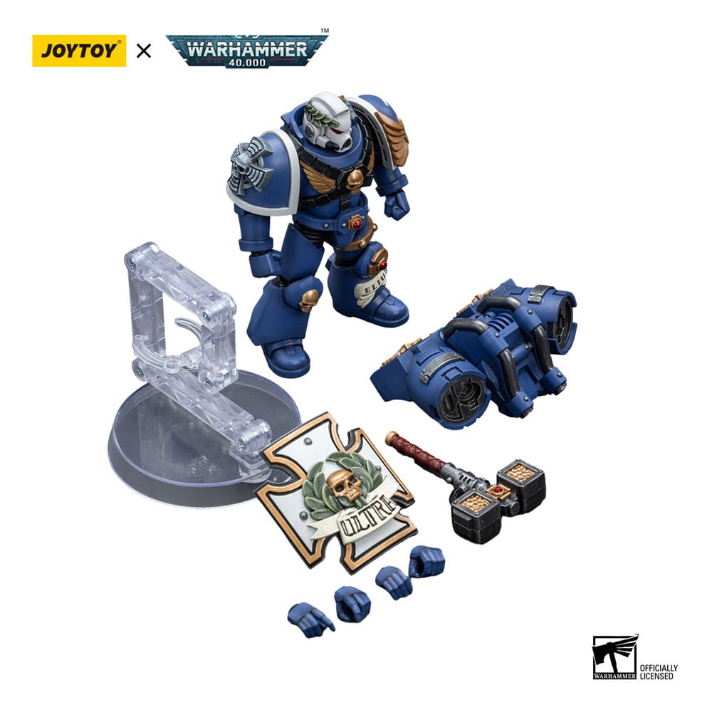 Warhammer 40k Action Figure 1/18 Ultramarines Vanguard Veteran with Thunder Hammer and Storm Shield 12cm - Action Figures - Joy Toy (CN) - Hobby Figures UK