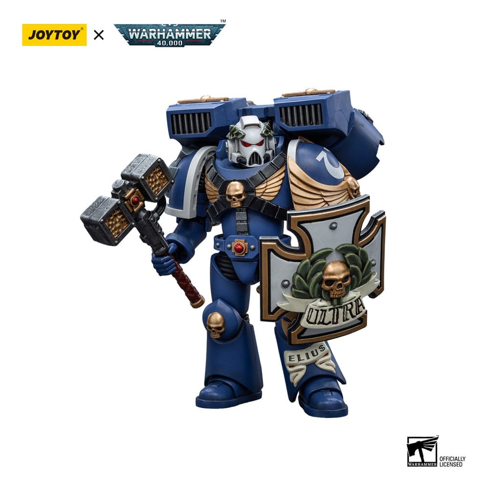 Warhammer 40k Action Figure 1/18 Ultramarines Vanguard Veteran with Thunder Hammer and Storm Shield 12cm - Action Figures - Joy Toy (CN) - Hobby Figures UK