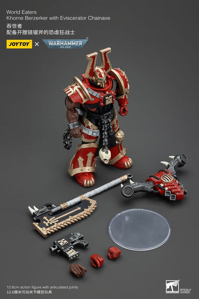 Warhammer 40k Action Figure 1/18 World Eaters Khorne Berzerker with Eviscerator Chainaxe 13cm - Action Figures - Joy Toy (CN) - Hobby Figures UK