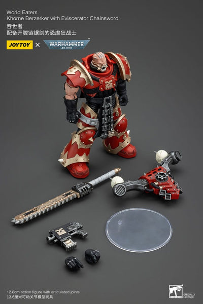 Warhammer 40k Action Figure 1/18 World Eaters Khorne Berzerker with Eviscerator Chainsword 13cm - Action Figures - Joy Toy (CN) - Hobby Figures UK