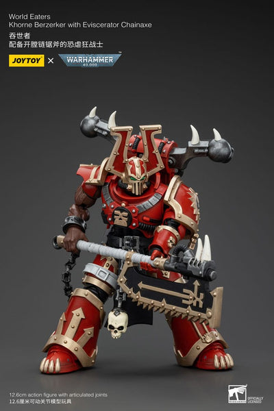 Warhammer 40k Action Figure 1/18 World Eaters Khorne Berzerker with Eviscerator Chainaxe 13cm - Action Figures - Joy Toy (CN) - Hobby Figures UK
