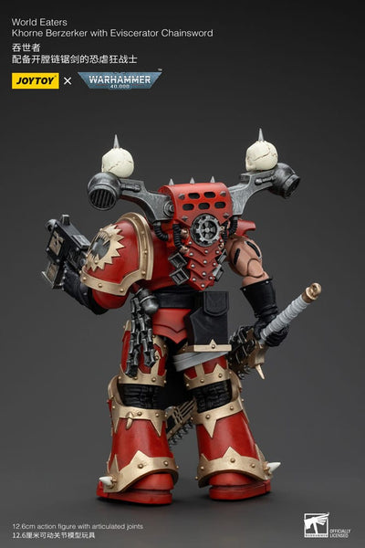 Warhammer 40k Action Figure 1/18 World Eaters Khorne Berzerker with Eviscerator Chainsword 13cm - Action Figures - Joy Toy (CN) - Hobby Figures UK