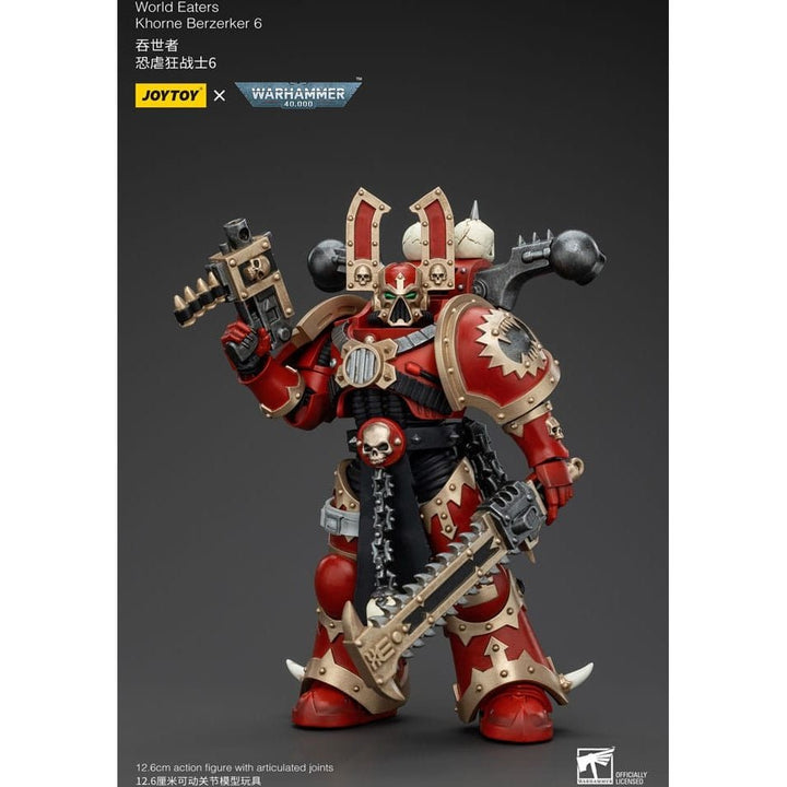 JOYTOY Warhammer 40k Khorne Berzerker | Action Figure 1/18 Set 3 Pezzi | Collezione 12,6 Cm - 6