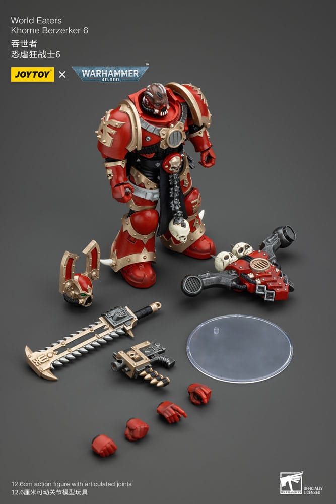 JOYTOY Warhammer 40k Khorne Berzerker | Action Figure 1/18 Set 3 Pezzi | Collezione 12,6 Cm - 4