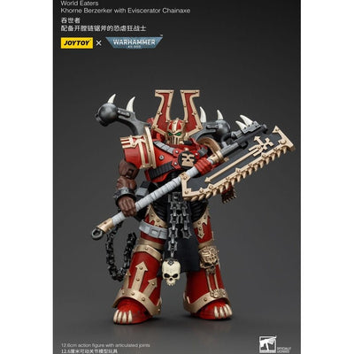 Warhammer 40k Action Figure 1/18 World Eaters Khorne Berzerker with Eviscerator Chainaxe 13cm - Action Figures - Joy Toy (CN) - Hobby Figures UK