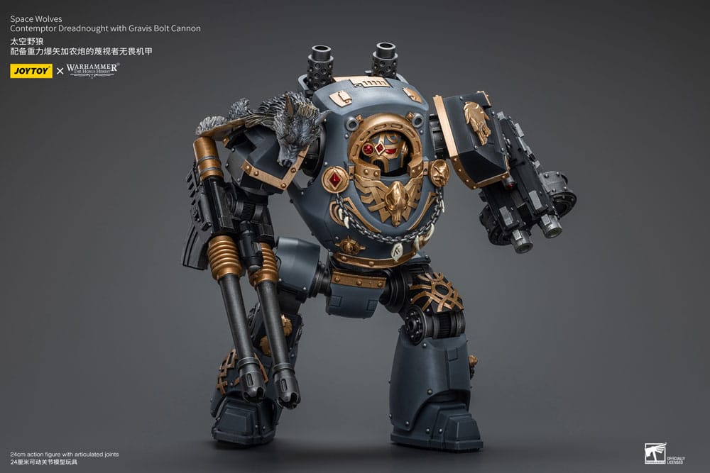 Warhammer The Horus Heresy Action Figure 1/18 Space Wolves Contemptor Dreadnought with Gravis Bolt Cannon 12cm - Action Figures - Joy Toy (CN) - Hobby Figures UK