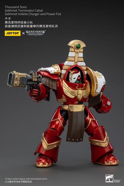 Warhammer The Horus Heresy Action Figure 1/18 Thousand Sons Sekhmet Terminator Cabal Sekhmet Volkite Charger and Power Fist 14cm - Action Figures - Joy Toy (CN) - Hobby Figures UK