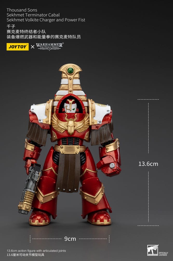 Warhammer The Horus Heresy Action Figure 1/18 Thousand Sons Sekhmet Terminator Cabal Sekhmet Volkite Charger and Power Fist 14cm - Action Figures - Joy Toy (CN) - Hobby Figures UK