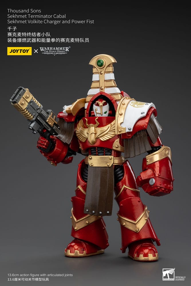 Warhammer The Horus Heresy Action Figure 1/18 Thousand Sons Sekhmet Terminator Cabal Sekhmet Volkite Charger and Power Fist 14cm - Action Figures - Joy Toy (CN) - Hobby Figures UK