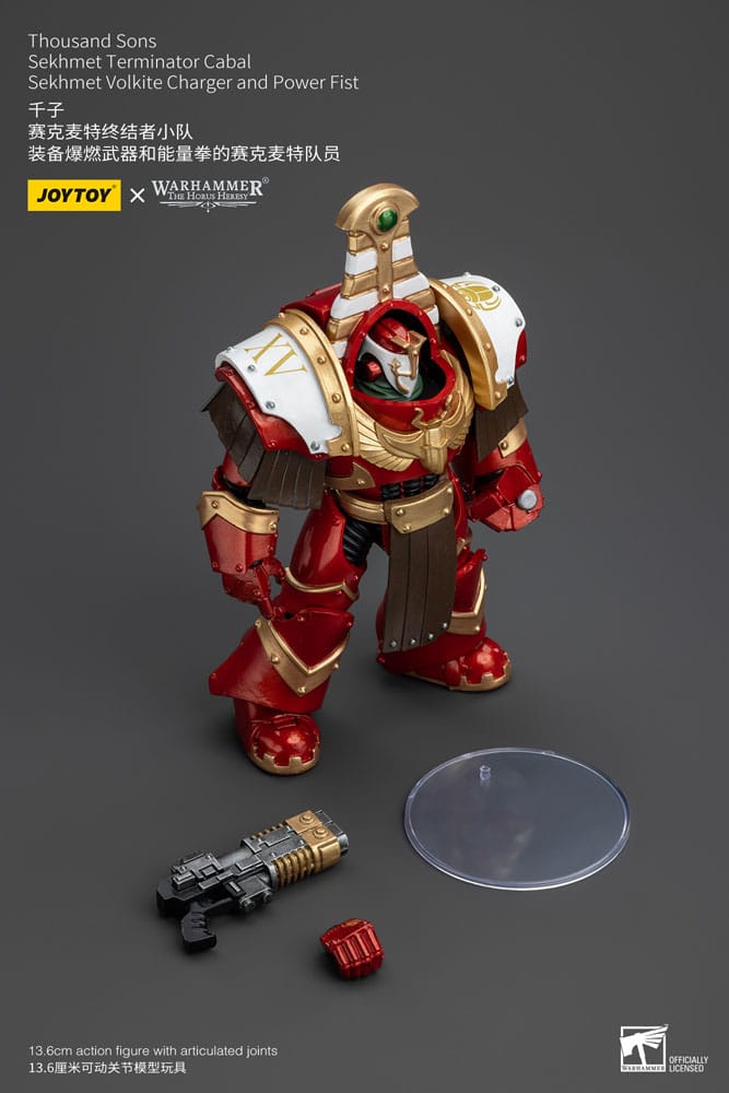 Warhammer The Horus Heresy Action Figure 1/18 Thousand Sons Sekhmet Terminator Cabal Sekhmet Volkite Charger and Power Fist 14cm - Action Figures - Joy Toy (CN) - Hobby Figures UK