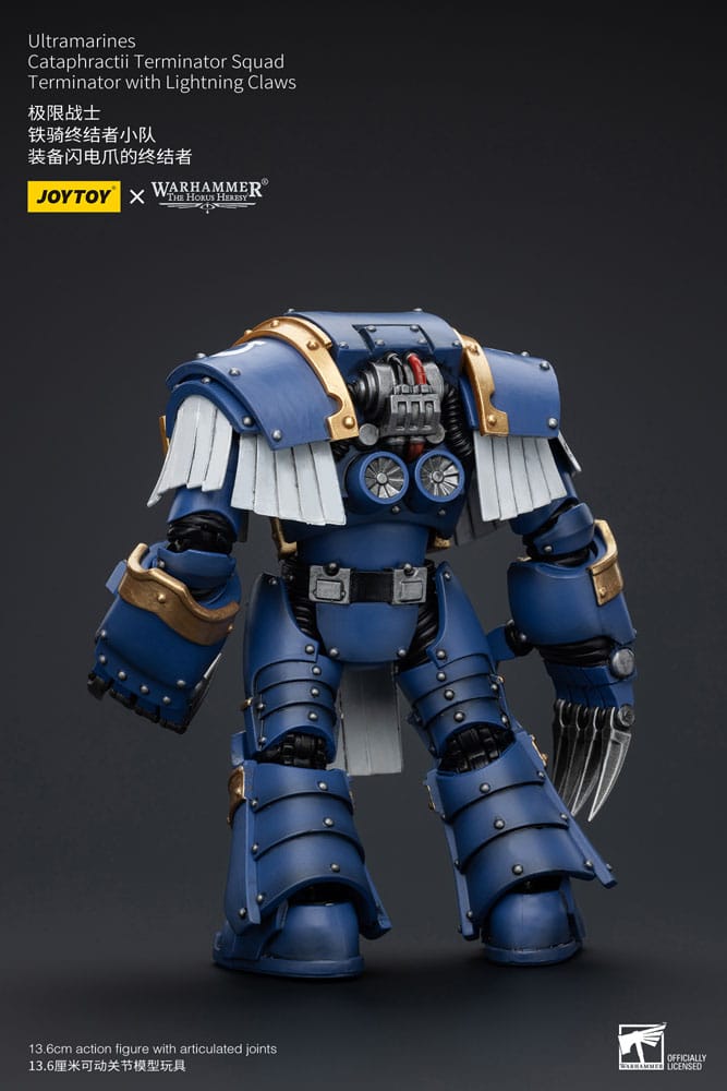 WARHAMMER 40K - FIGURINE DE ULTRAMARINES CATAPHRACTII TERMINATOR SQUAD Terminator Avec Griffes Éclaire Échelle 1 18 Joytoy  6973130377394 1