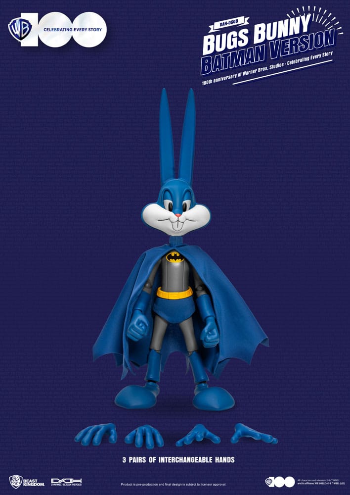 Warner Brothers Dynamic 8ction Heroes Action Figure 1/9 100th Anniversary of Warner Bros. Studios Bugs Bunny Batman Ver. 17cm - Action Figures - Beast Kingdom Toys - Hobby Figures UK
