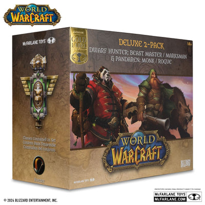 World of Warcraft PVC Statue 2-Pack 1/12 Dwarf Hunter: Beast Master & Pandaren: Monk (Gold Label) 15cm - Scale Statue - McFarlane Toys - Hobby Figures UK