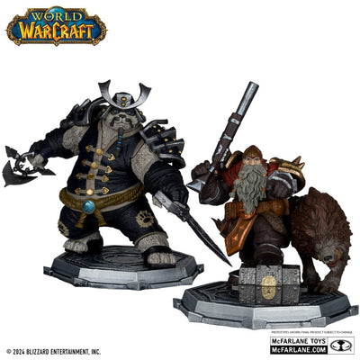World of Warcraft PVC Statue 2-Pack 1/12 Dwarf Hunter: Beast Master & Pandaren: Monk (Gold Label) 15cm - Scale Statue - McFarlane Toys - Hobby Figures UK