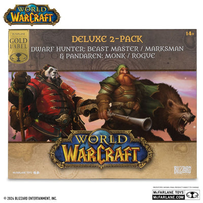 World of Warcraft PVC Statue 2-Pack 1/12 Dwarf Hunter: Beast Master & Pandaren: Monk (Gold Label) 15cm - Scale Statue - McFarlane Toys - Hobby Figures UK