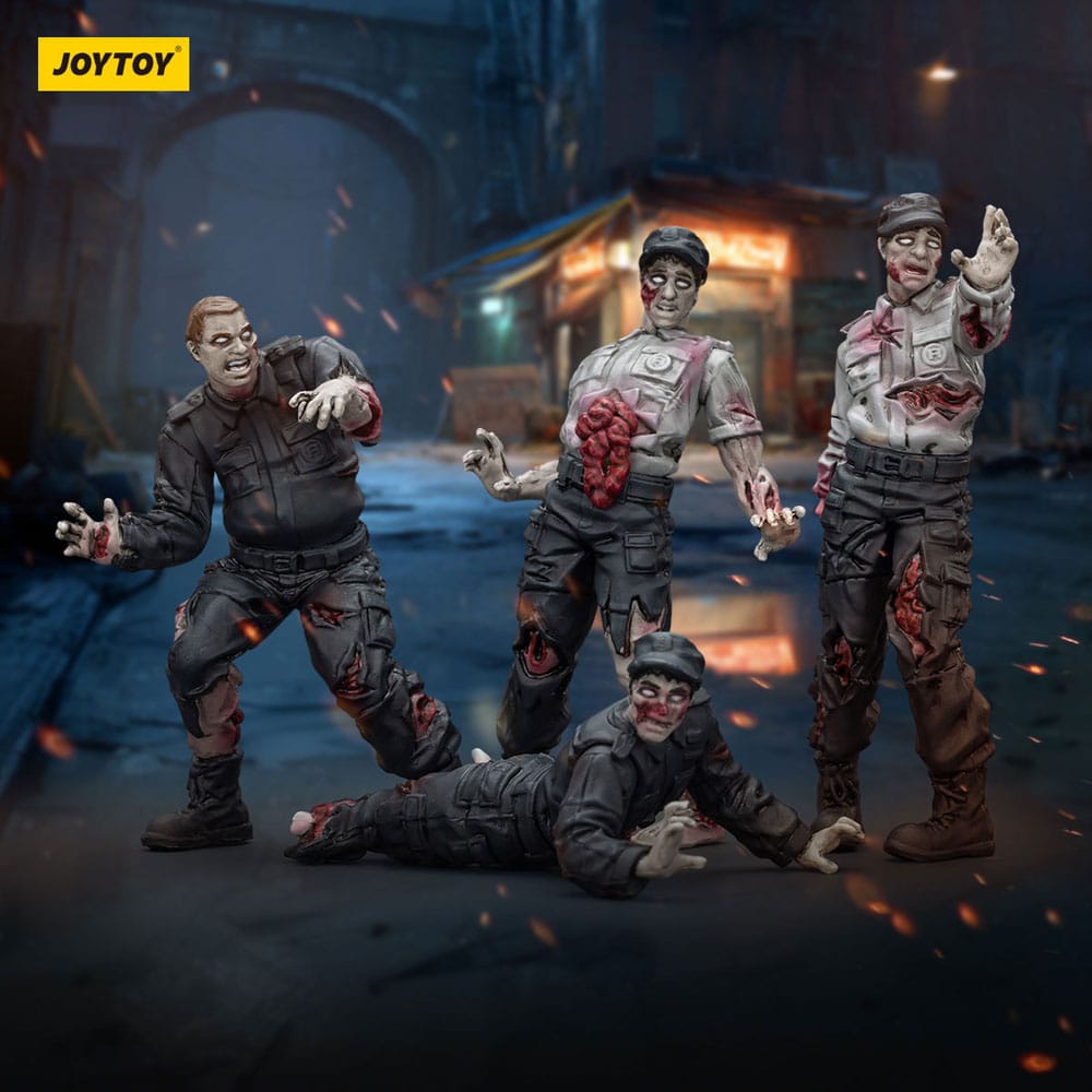 Zombie Dark Source Action Figures 4-Pack Security Guards 8cm