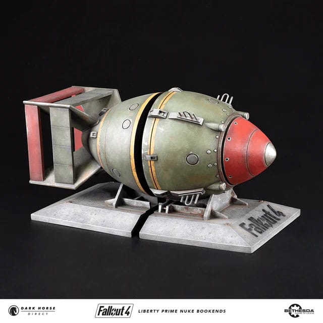 Fallout 4 PVC Statue Liberty Prime Nuke Bomb Bookends 17cm
