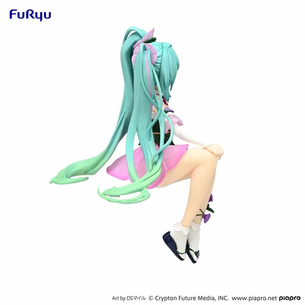 Hatsune Miku Noodle Stopper PVC Statue Flower Fairy Morning Glory Pink Color Ver. 14cm - Scale Statue - Furyu - Hobby Figures UK