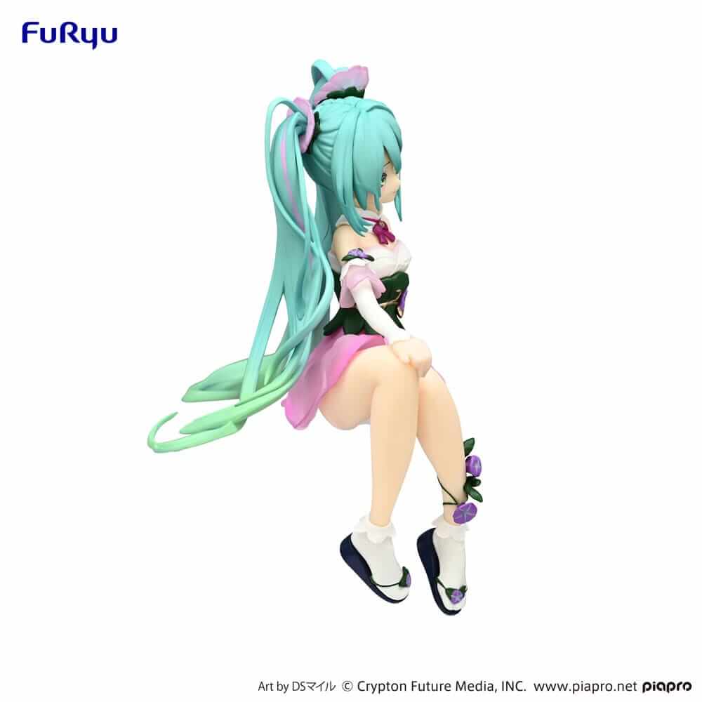 Hatsune Miku Noodle Stopper PVC Statue Flower Fairy Morning Glory Pink Color Ver. 14cm - Scale Statue - Furyu - Hobby Figures UK