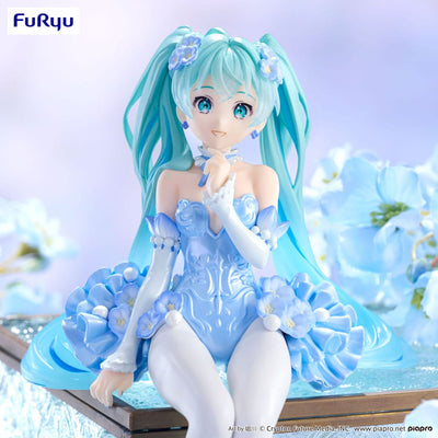 Hatsune Miku Noodle Stopper PVC Statue Flower Fairy Nemophila Pail Blue Color Ver. 15cm - Scale Statue - Furyu - Hobby Figures UK