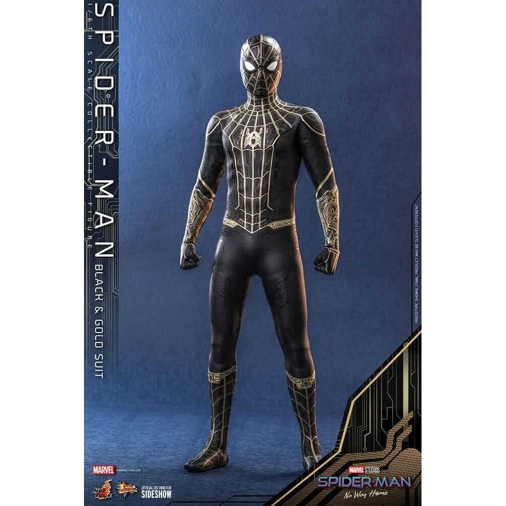 Spider-Man: No Way Home Movie Masterpiece Action Figure 1/6 Spider-Man (Black & Gold Suit) 30cm - Action Figures - Hot Toys - Hobby Figures UK