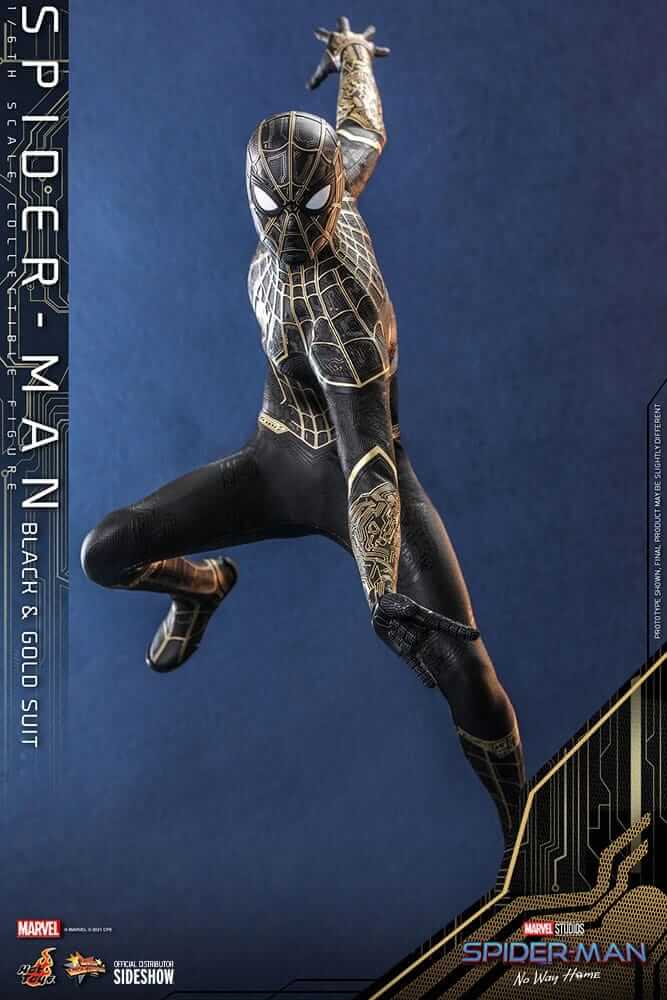 Spider-Man: No Way Home Movie Masterpiece Action Figure 1/6 Spider-Man (Black & Gold Suit) 30cm - Action Figures - Hot Toys - Hobby Figures UK